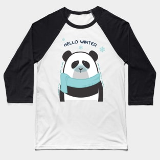 Hello winter - funny panda Baseball T-Shirt